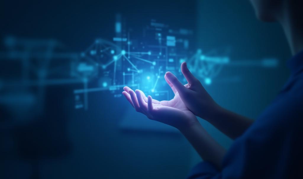 Person interacting with a digital interface, representing digital potential